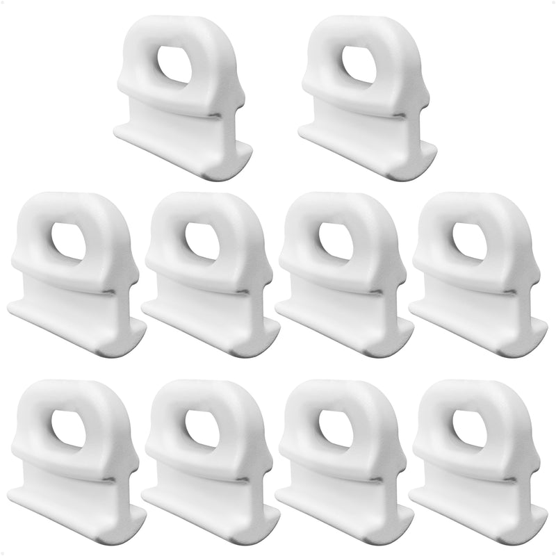 9/16" (14mm) Sail Slide Internal Track, White Nylon, 10-Pack - FO2871 - Five Oceans