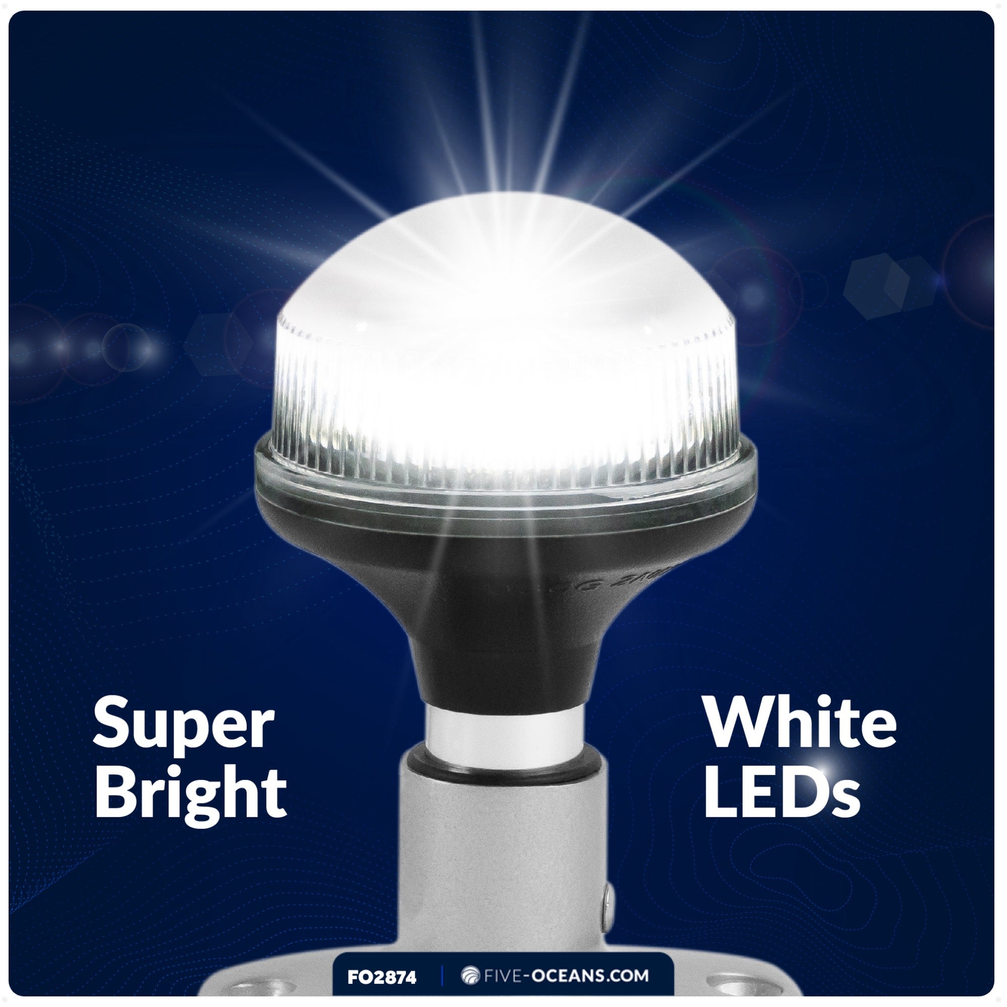 LED Anchor Navigation Light 4", Fixed Mount, 2NM - FO2874 - Five Oceans