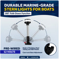 9" LED Anchor Navigation Light, Fold-Down, 12V DC - USCG 2NM Certified - FO2878 - Five Oceans