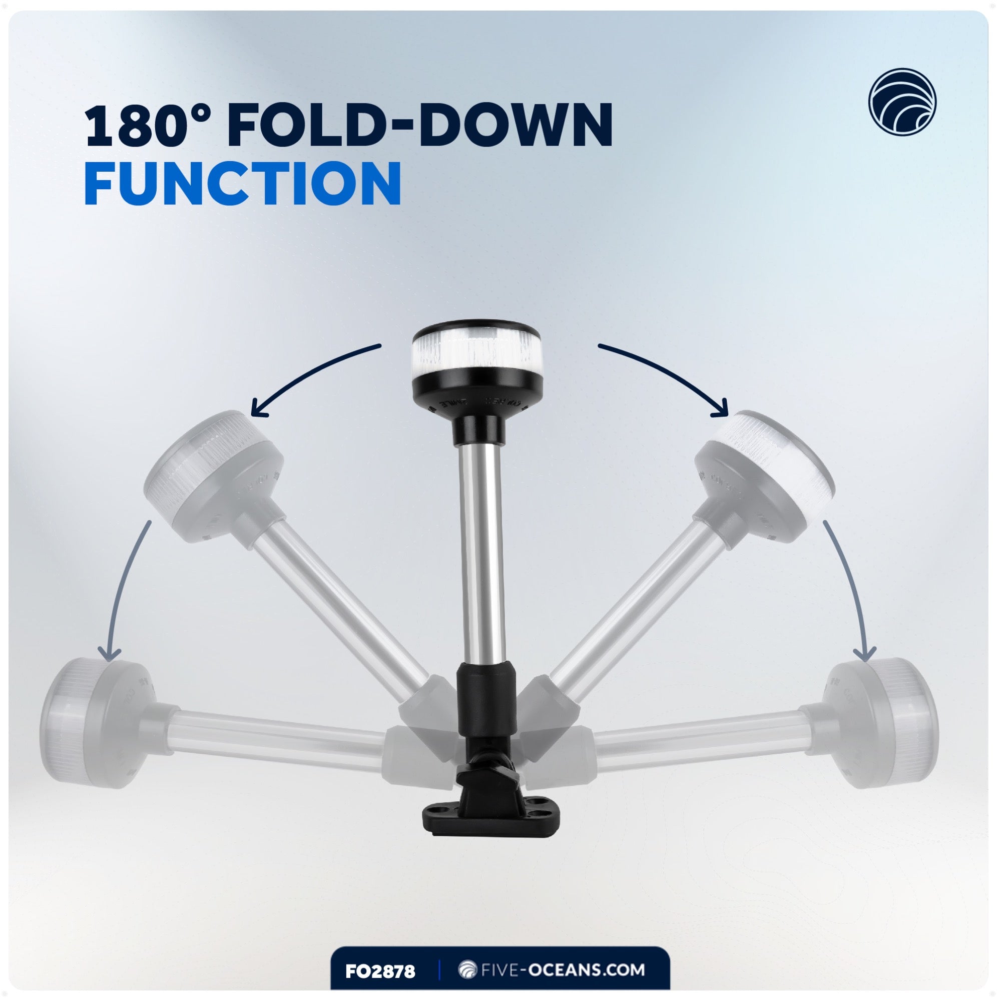 LED Anchor Navigation Light 9", Fold Down, 2NM - FO2878 - Five Oceans