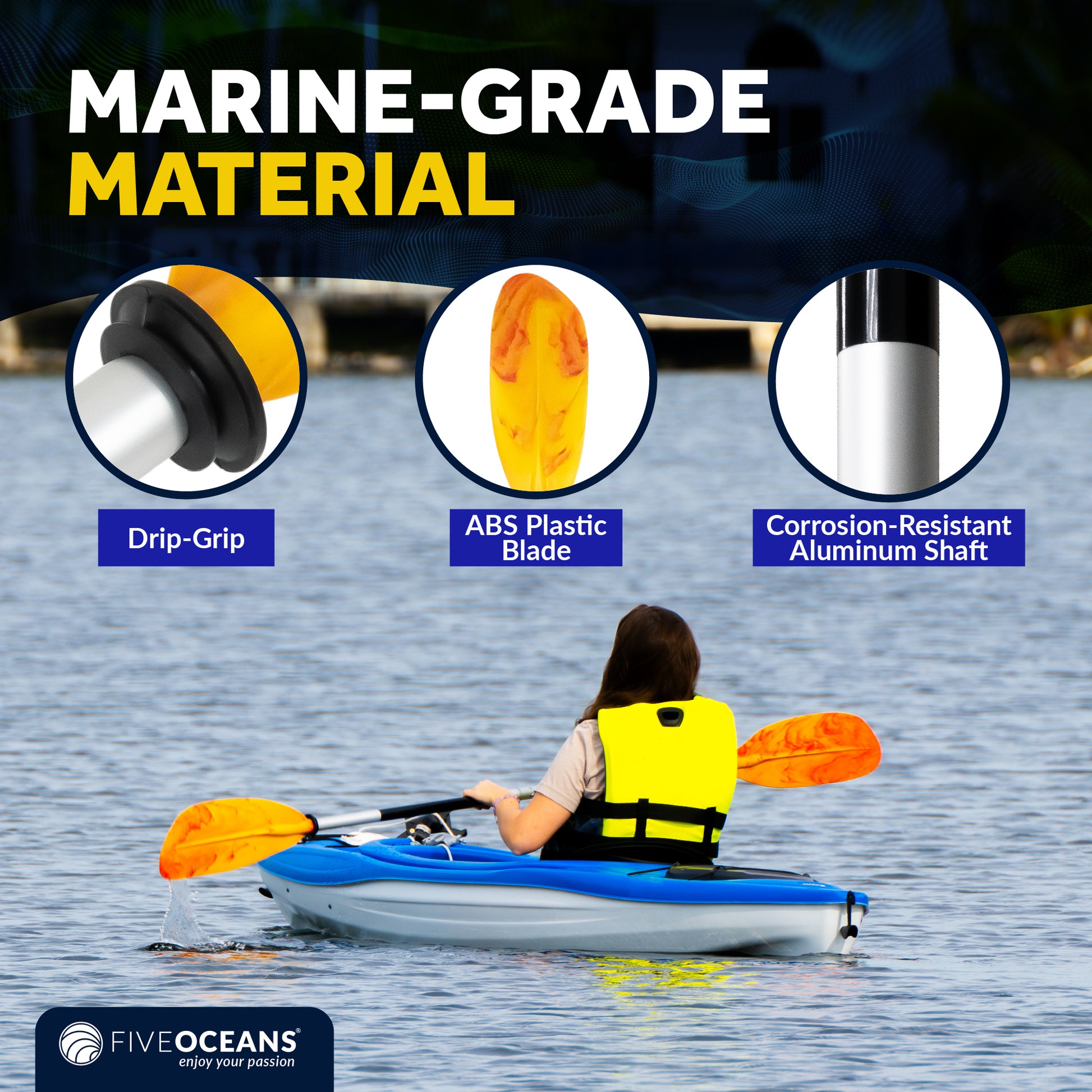 Kayak Paddle, Detachable 84" 2-Pack - FO2880-M2 - Five Oceans