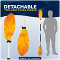 84" Kayak Paddle, Aluminum, Yellow & Orange, Detachable, 2-Pack - FO2880-M2 - Five Oceans