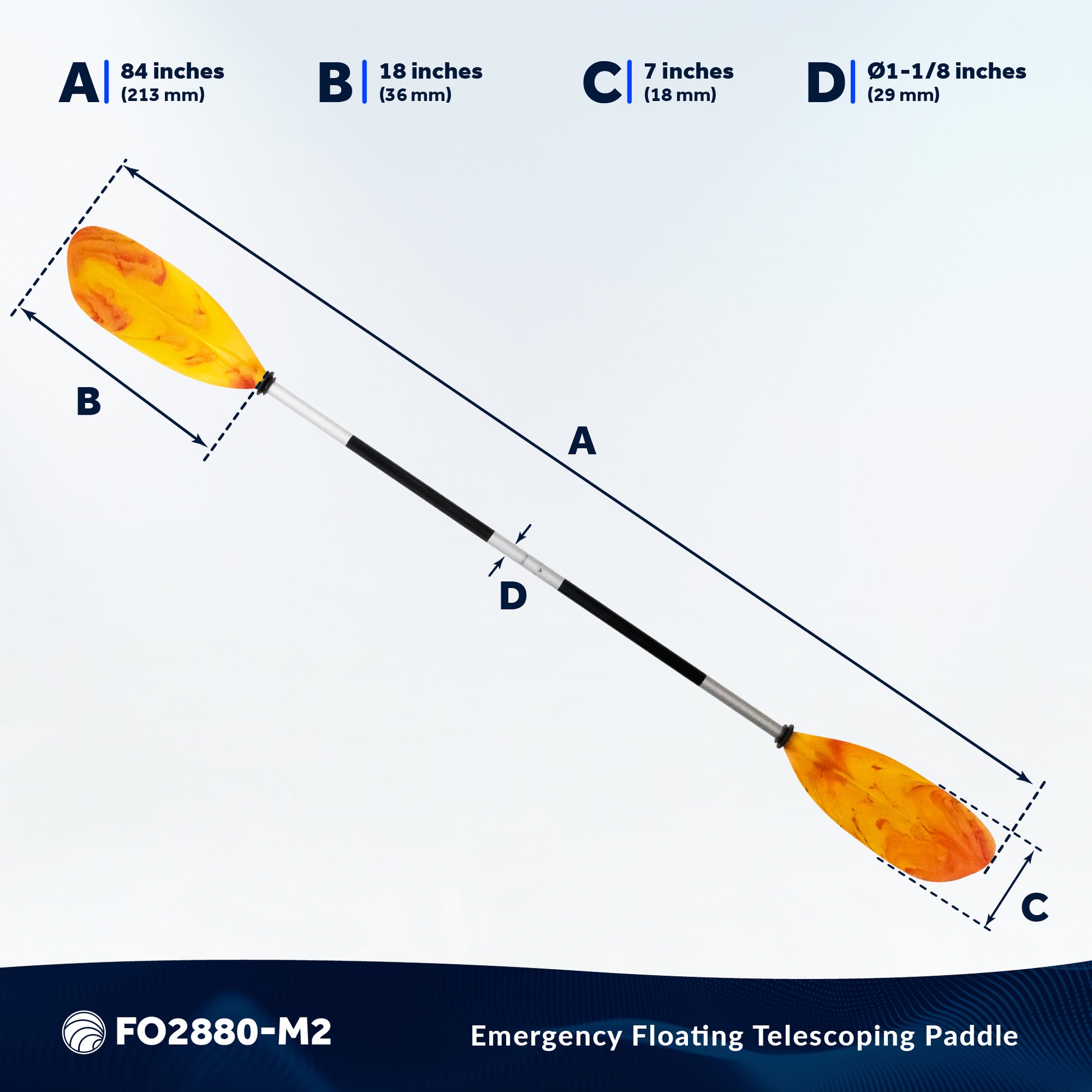 Kayak Paddle, Detachable 84" 2-Pack - FO2880-M2 - Five Oceans