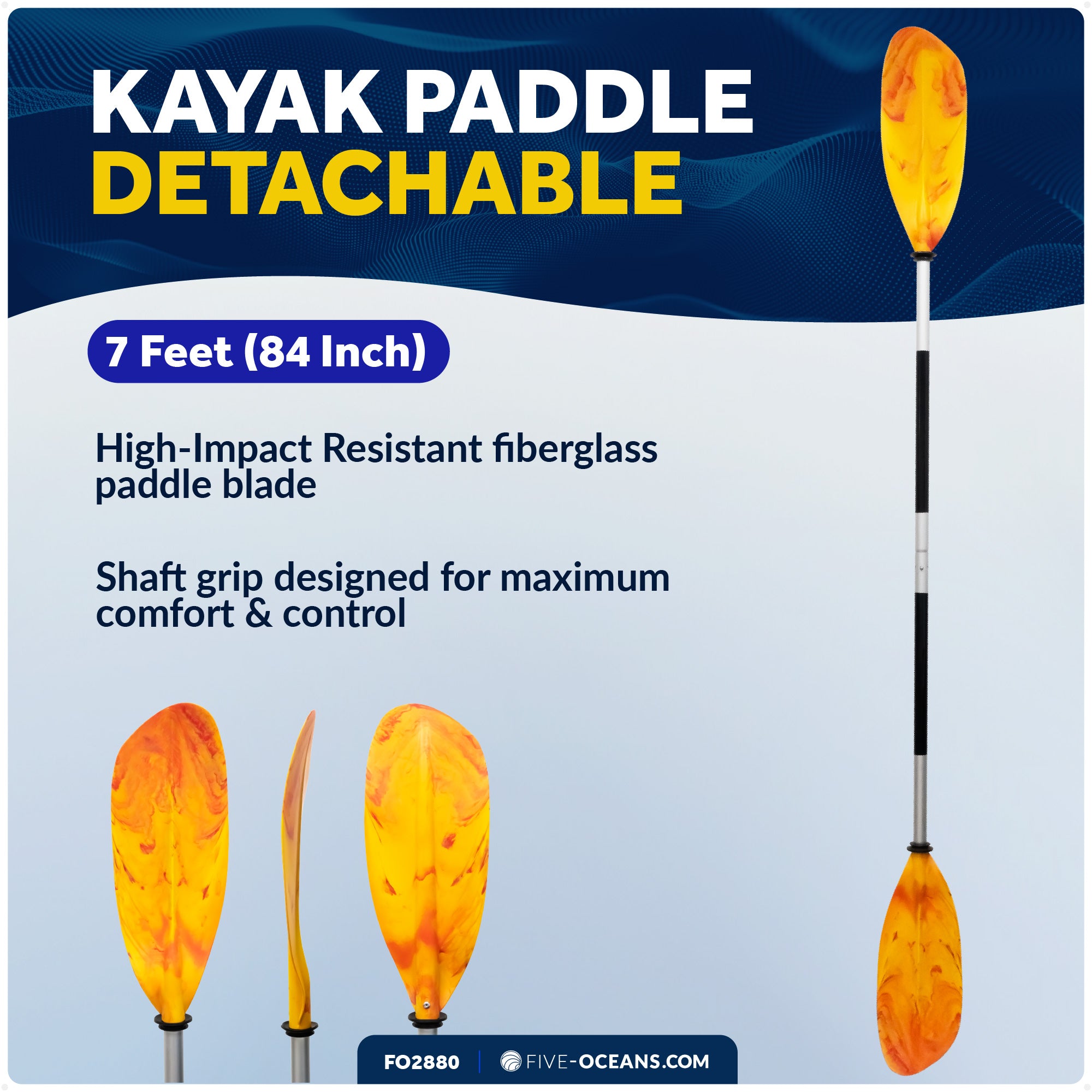 Kayak Paddle, Detachable 84" - FO2880 - Five Oceans
