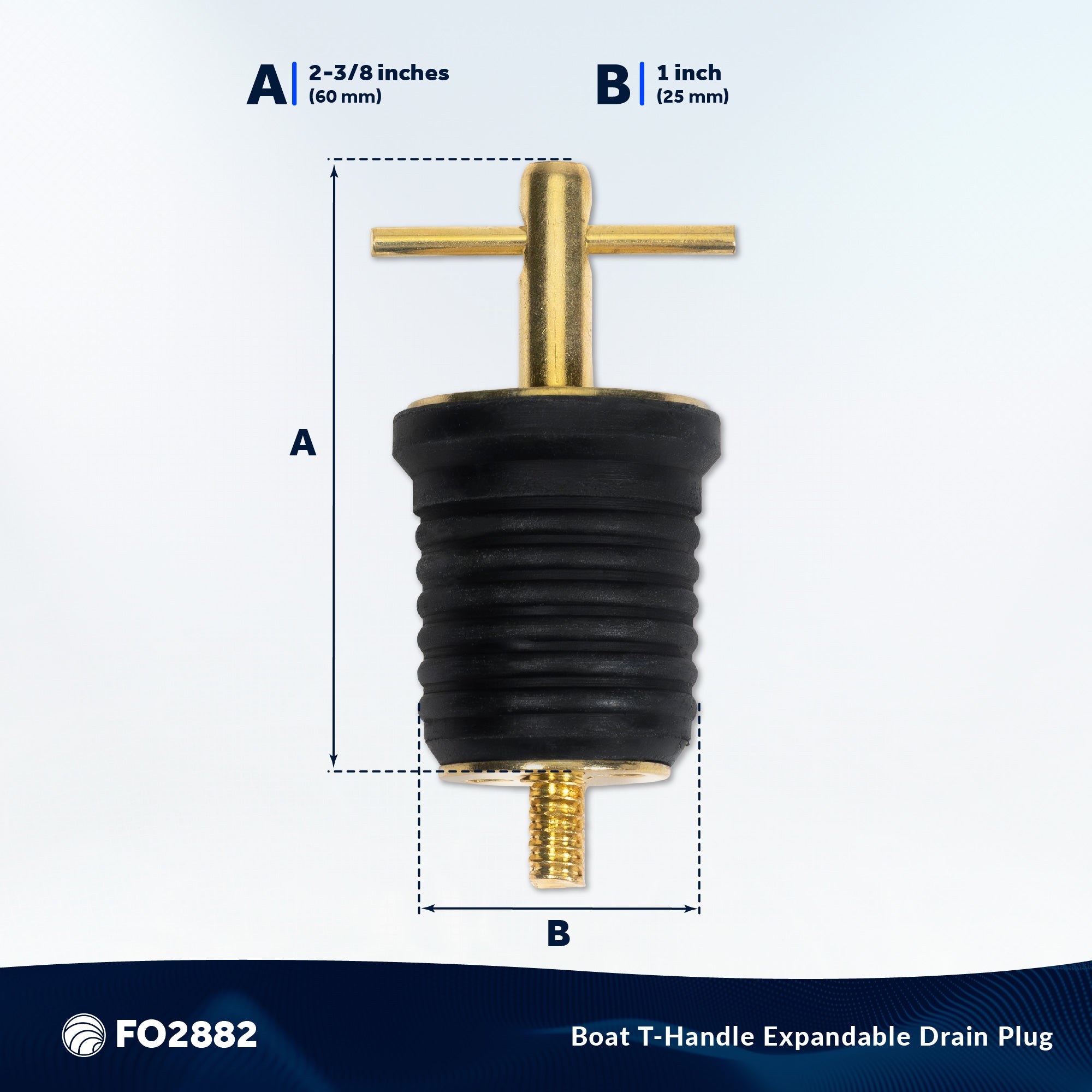 T-Handle Drain Plug for 1" Diameter Drains - FO2882 - Five Oceans