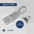 Door Lock Hasp Latch, AISI 316 Stainless Steel, 2-Pack - FO2883-M2 - Five Oceans