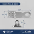 Door Lock Hasp Latch, AISI 316 Stainless Steel, 2-Pack - FO2883-M2 - Five Oceans