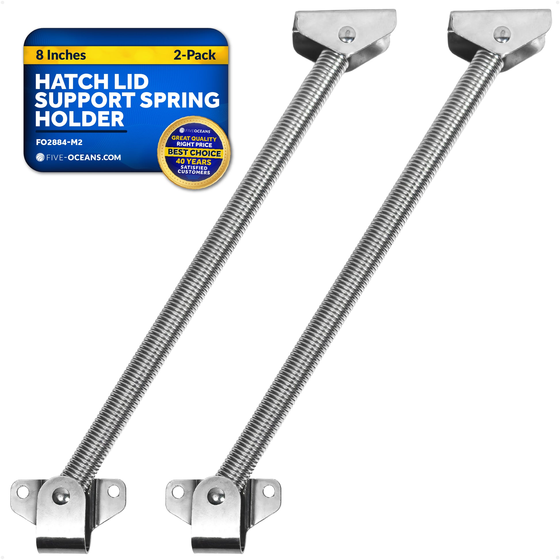 8" Hatch Lid Support Spring, Stainless Steel, 2-Pack - FO2884-M2 - Five Oceans