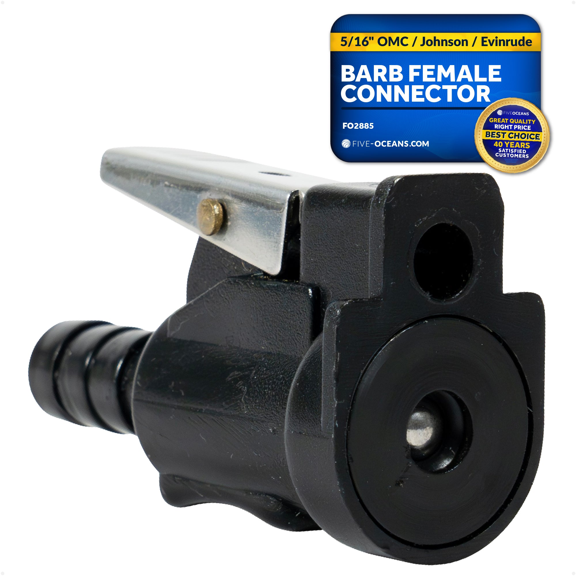 5/16" Barb Female Fuel Line Quick Connector for OMC/Johnson/Evinrude (Fitting Engine End & Fitting Tank End) - FO2885 - Five Oceans