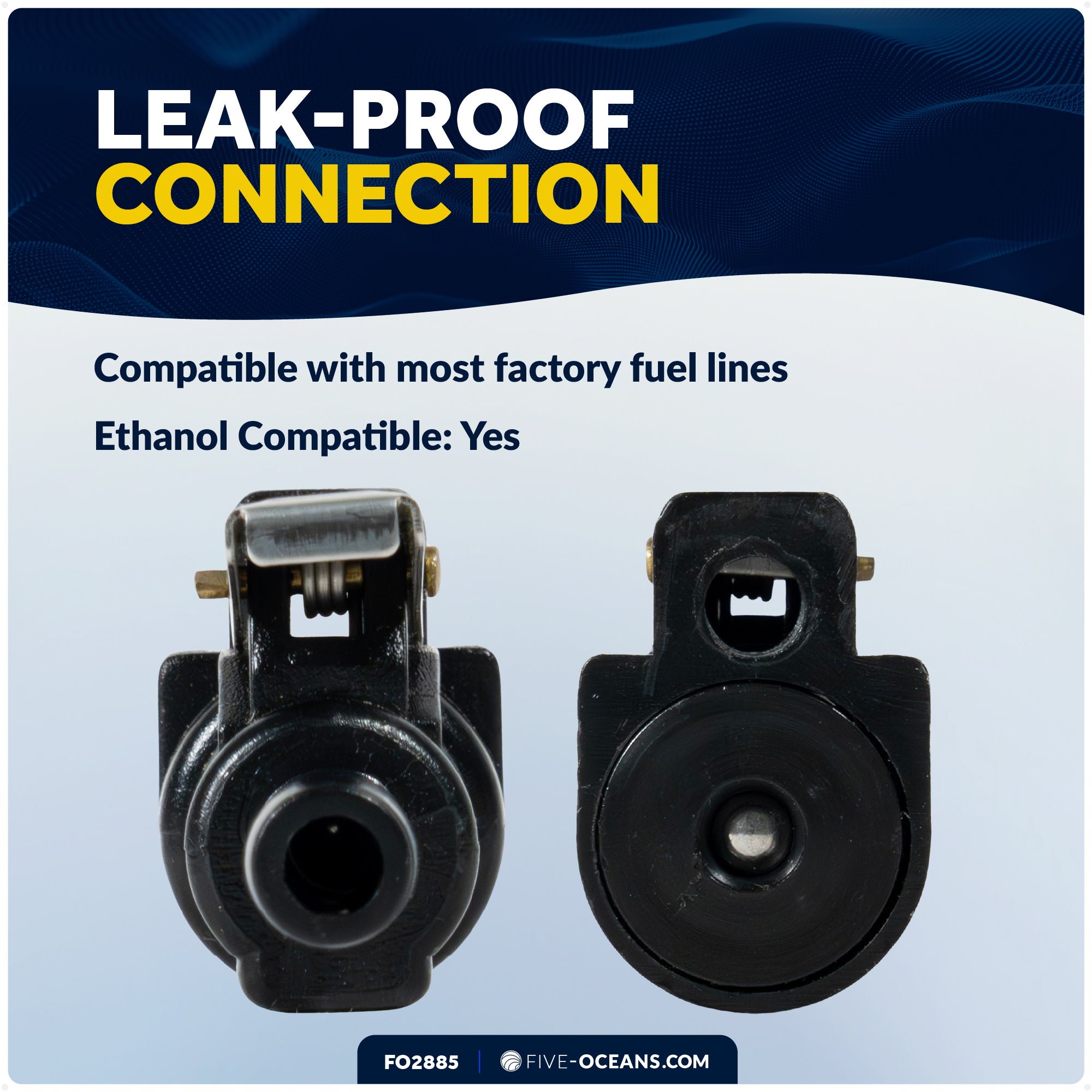 OMC/Johnson/Evinrude 5/16" Barb Female Fuel Line Hose Connector, Fits Engine End & Tank End Male Fitting - FO2885 - Five Oceans