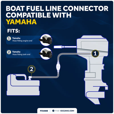 3/8" Fuel Connector for Yamaha Outboard Motors - FO2888 - Five Oceans