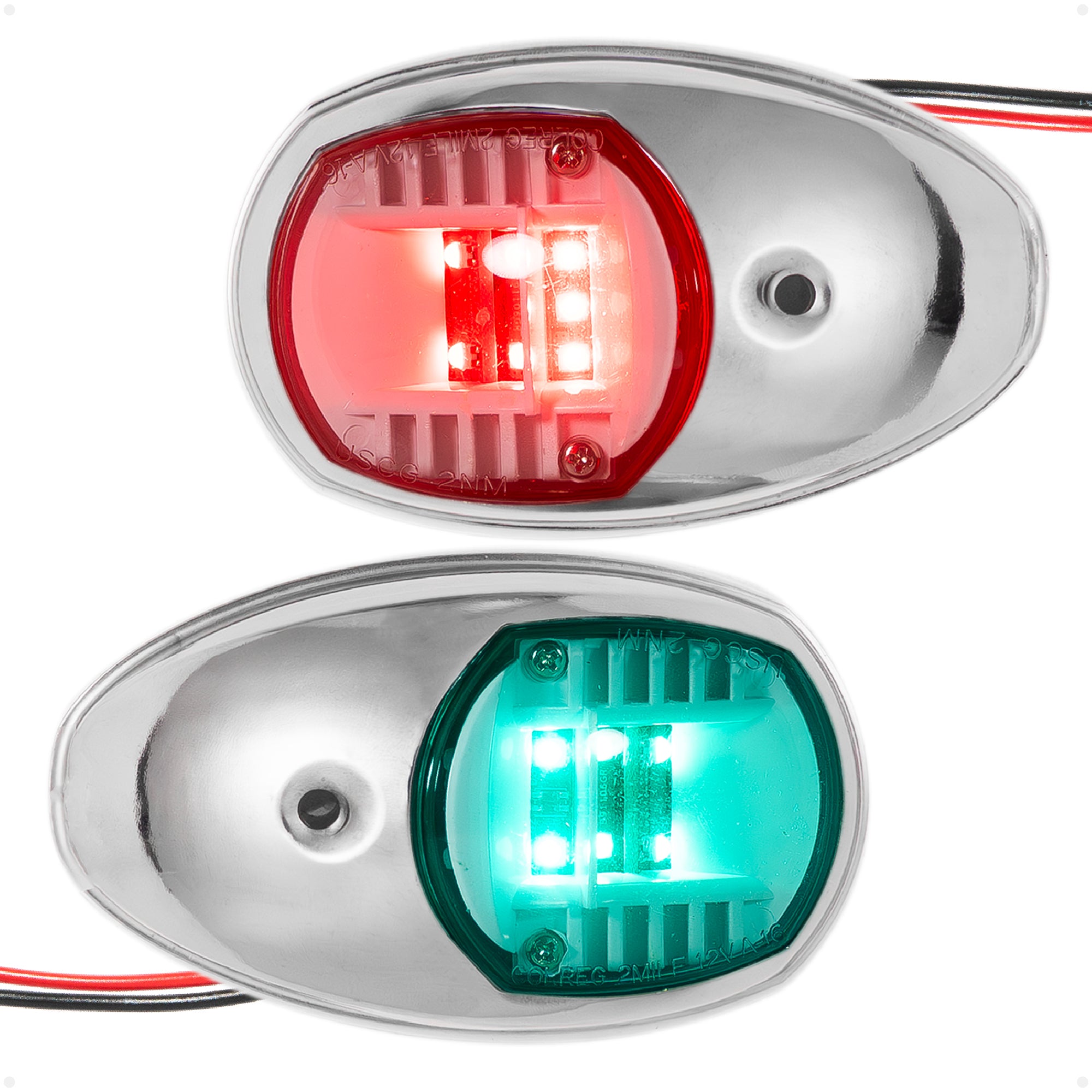 LED Navigation Side Lights - Vertical Mount, 12V - USCG 2NM Certified - FO2890