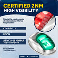 LED Navigation Side Lights - Vertical Mount, 12V - USCG 2NM Certified