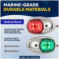 LED Navigation Side Lights - Vertical Mount, 12V - USCG 2NM Certified