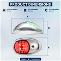 LED Navigation Side Lights - Vertical Mount, 12V - USCG 2NM Certified