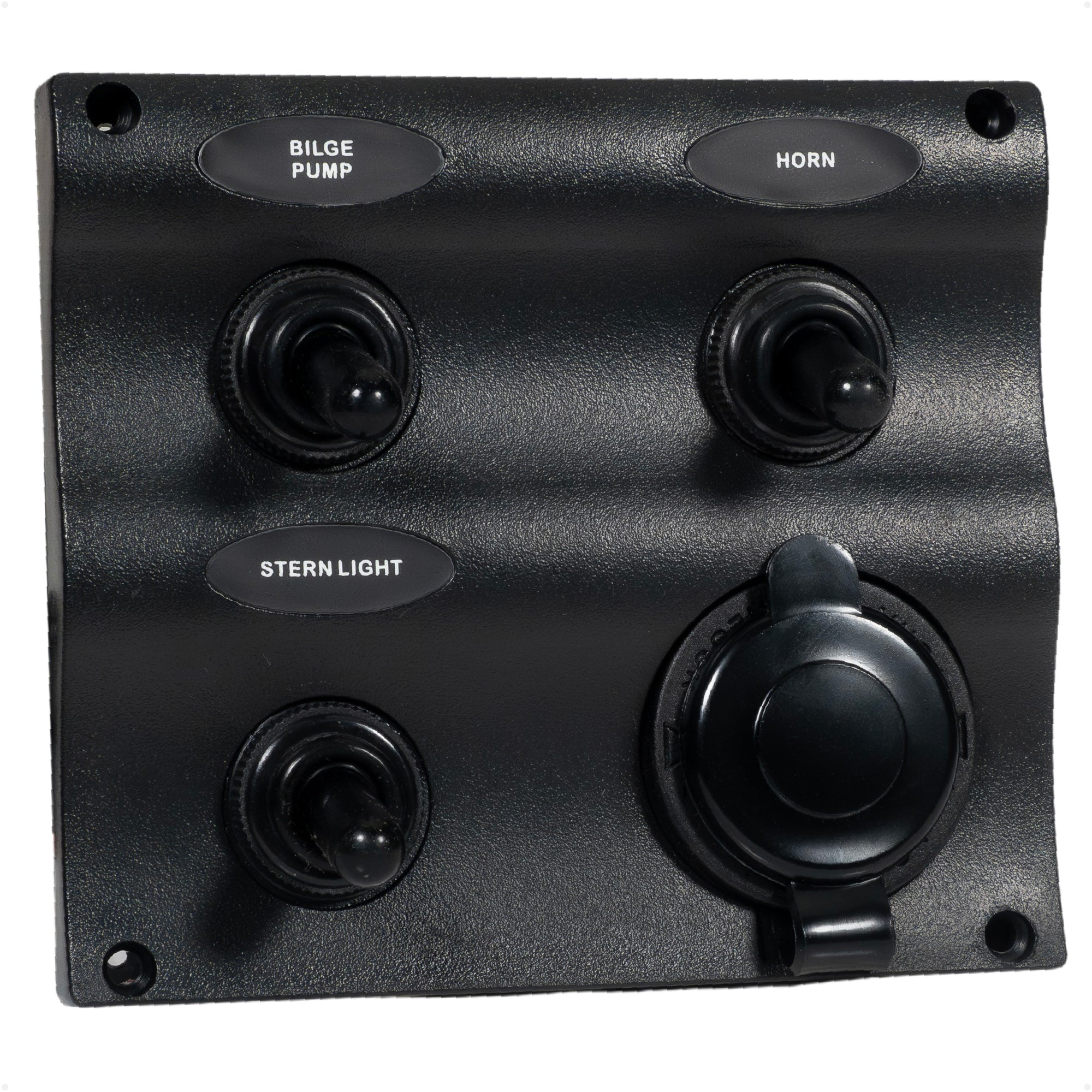 3 Gang Toggle Switch Panel with Power Socket, Waterproof, 12-24V - FO2892 - Five Oceans