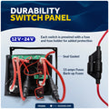 3 Gang Toggle Switch Panel with Power Socket, Waterproof, 12-24V - FO2892 - Five Oceans
