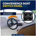 3 Gang Toggle Switch Panel with Power Socket, Waterproof, 12-24V - FO2892 - Five Oceans
