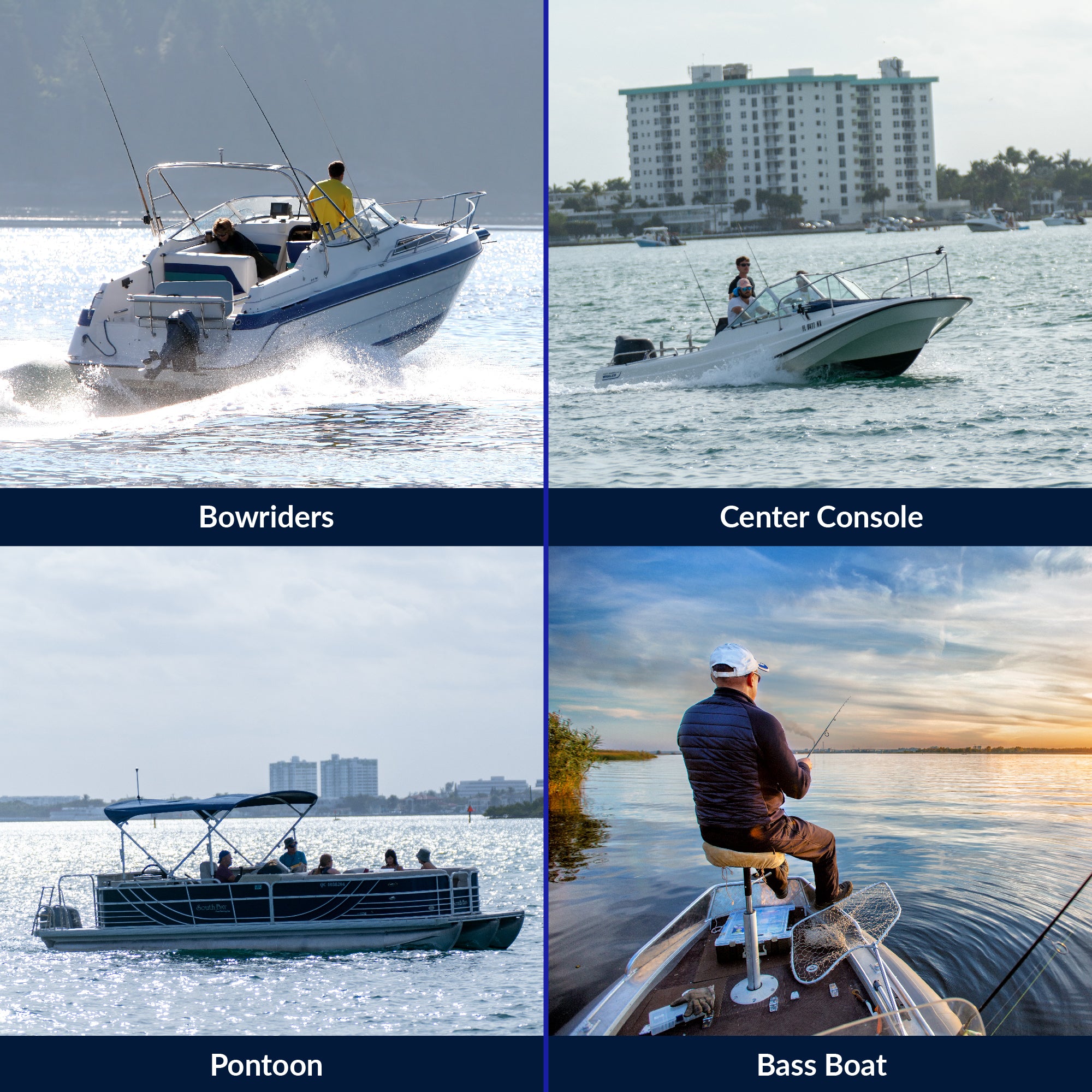 Heavy Duty Boat Seat with 360 Degree Swivel, Base Side 6-3/8 in (162mm) - FO2895 - Five Oceans
