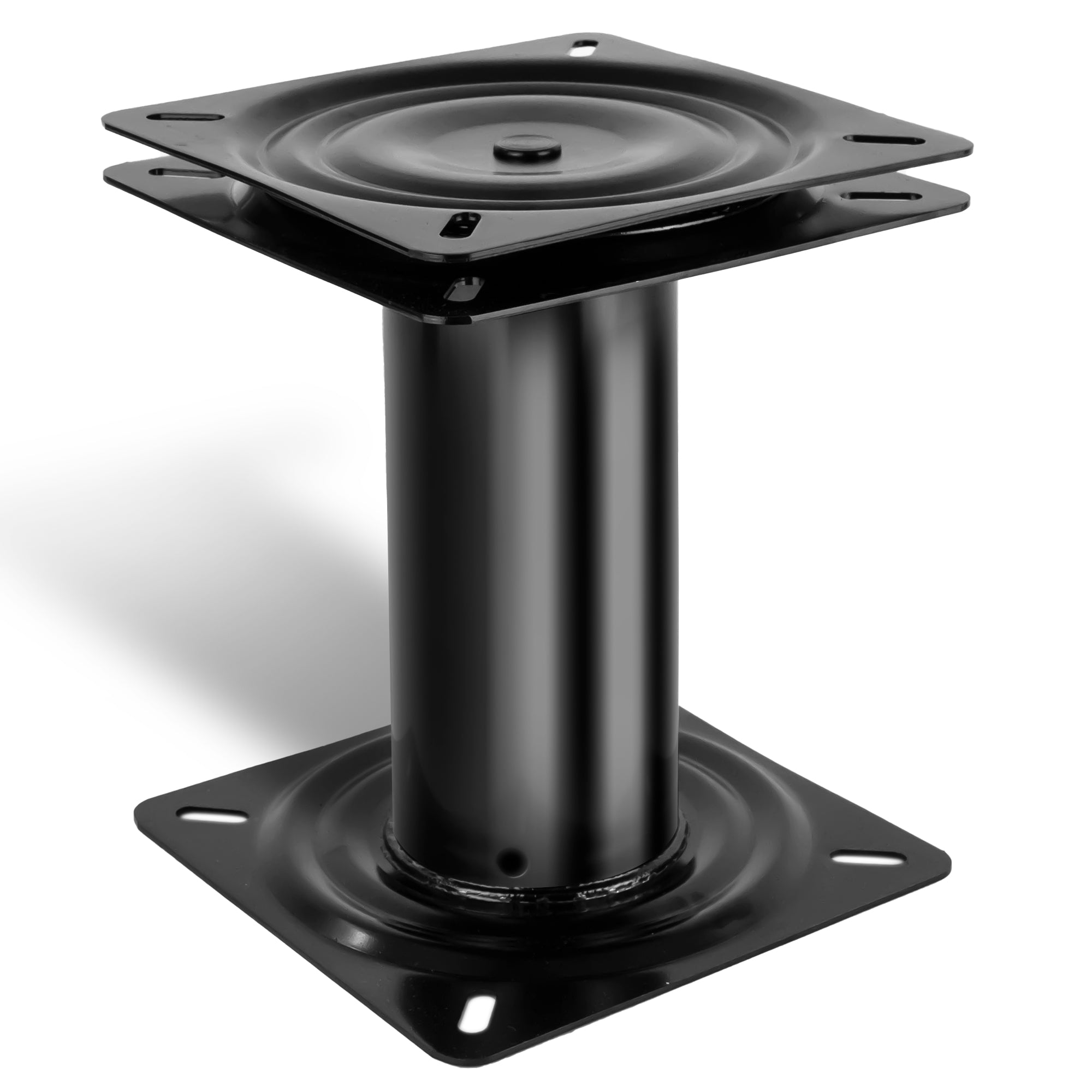 Seat Pedestal with Swivel, Fixed Height 8", Black EDC Steel - FO2896 - Five Oceans