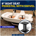 Seat Pedestal with Swivel, Fixed Height 8", Black EDC Steel - FO2896 - Five Oceans