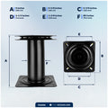 Seat Pedestal with Swivel, Fixed Height 8", Black EDC Steel - FO2896 - Five Oceans