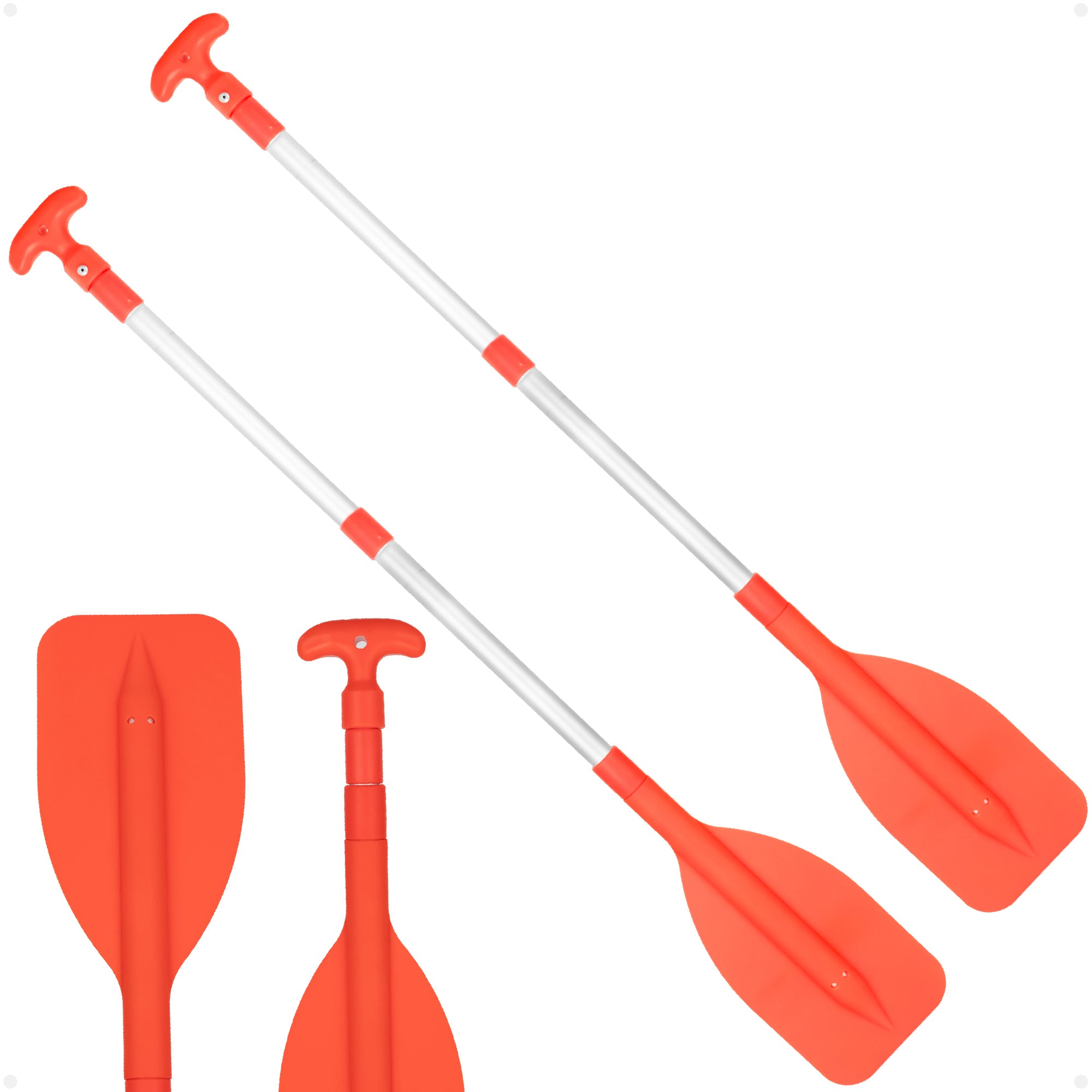 Floating Emergency Telescoping Paddle 21"-42", T-Grip, Orange, 2-Pack - FO2898-M2 - Five Oceans