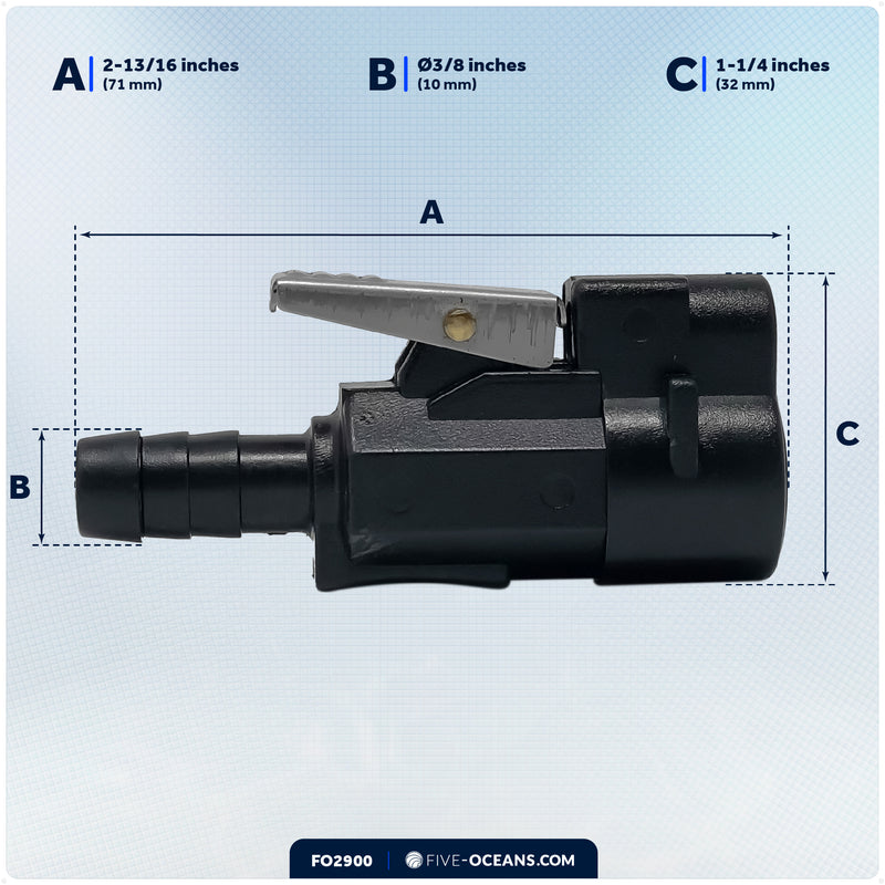 3/8" Fuel Connector for Mercury Outboard Tanks (Post-1998) – FO2900 - Five Oceans