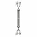 1/4" x 4" (M6 x 102 mm) Jaw & Jaw Turnbuckle, Open Body, 316 Stainless Steel