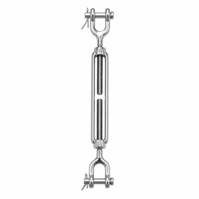 1/4" x 4" (M6 x 102 mm) Jaw & Jaw Turnbuckle, Open Body, 316 Stainless Steel