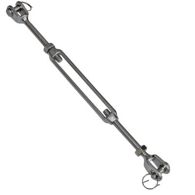 5/16" x 4-1/4" (M8 x 108 mm) Jaw & Jaw Turnbuckle, Open Body, 316 Stainless Steel – FO2948 - Five Oceans