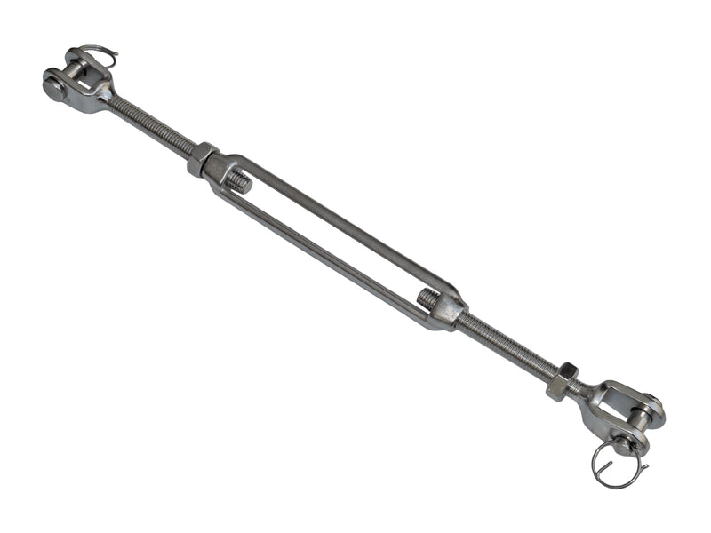 5/16" x 4-1/4" (M8 x 108 mm) Jaw & Jaw Turnbuckle, Open Body, 316 Stainless Steel – FO2948 - Five Oceans