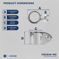 Bimini Top Hardware 1" Jaw Slide, AISI316 Stainless Steel - 2-Pack - FO2959-M2 - Five Oceans
