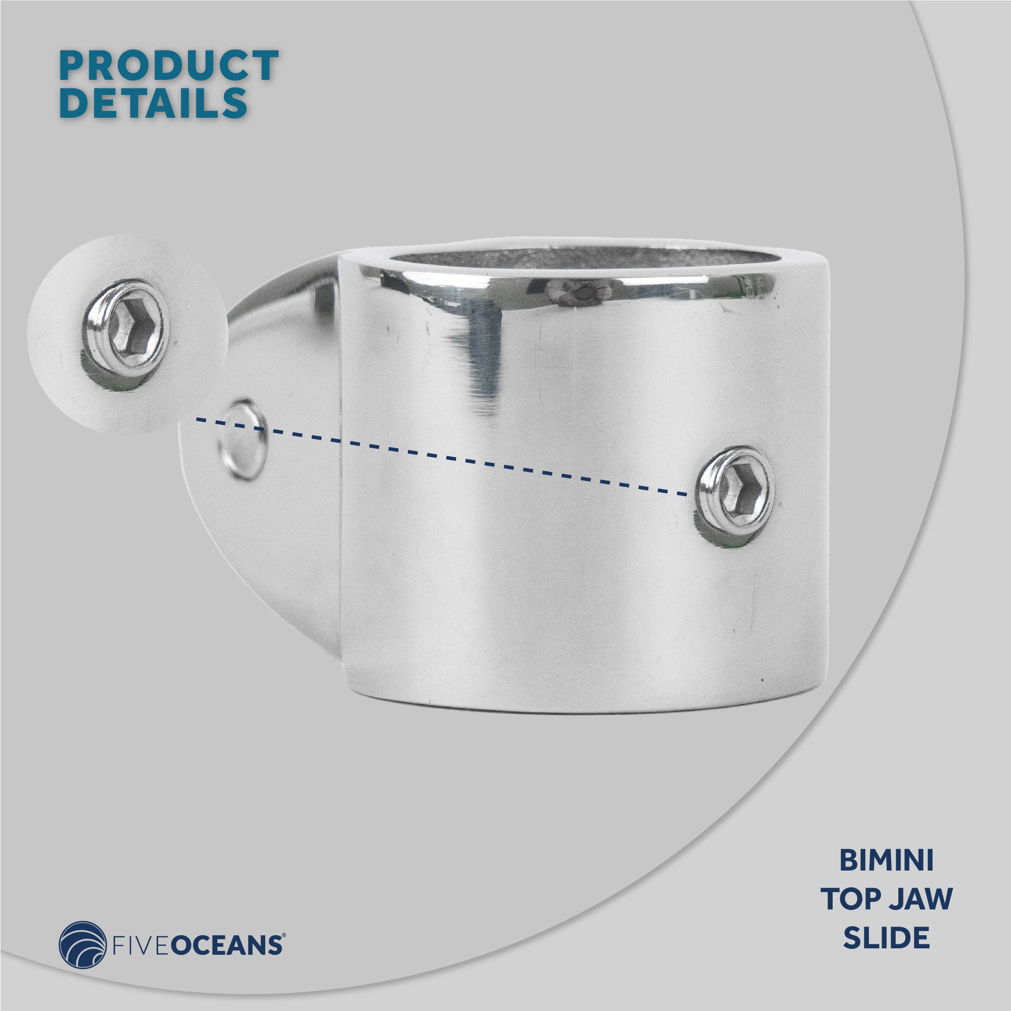 Bimini Top Hardware 1" Jaw Slide, AISI316 Stainless Steel - FO2959 - Five Oceans