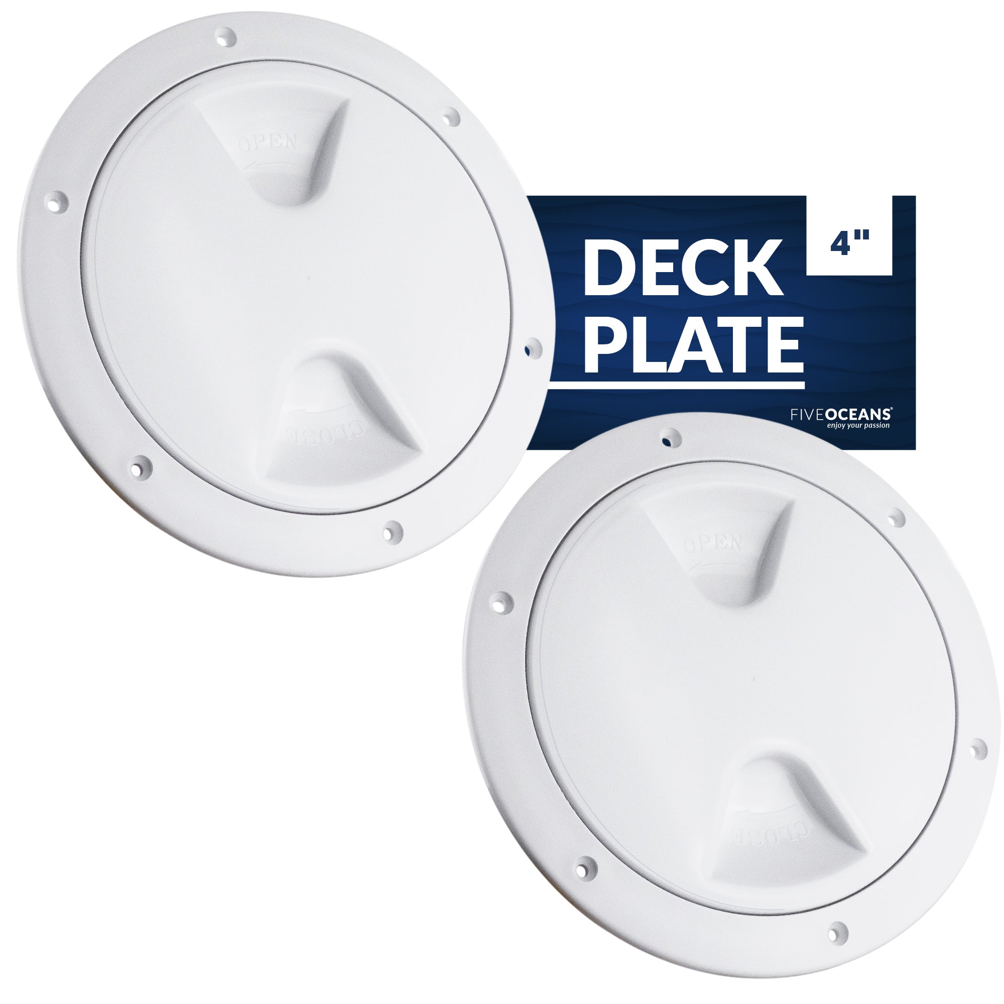4" Deck Plate, Round, White 2-Pack - FO296-M2