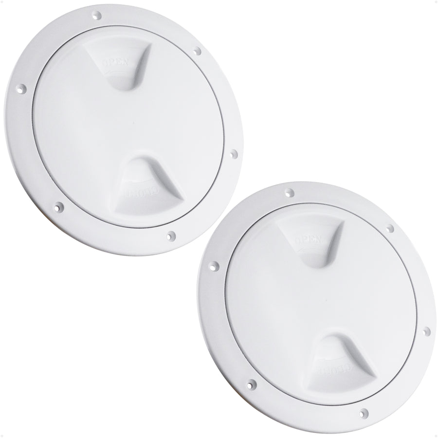 4" Deck Plate, Round, White 2-Pack - FO296-M2 - Five Oceans