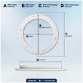 4" Deck Plate, Round, White 2-Pack - FO296-M2 - Five Oceans
