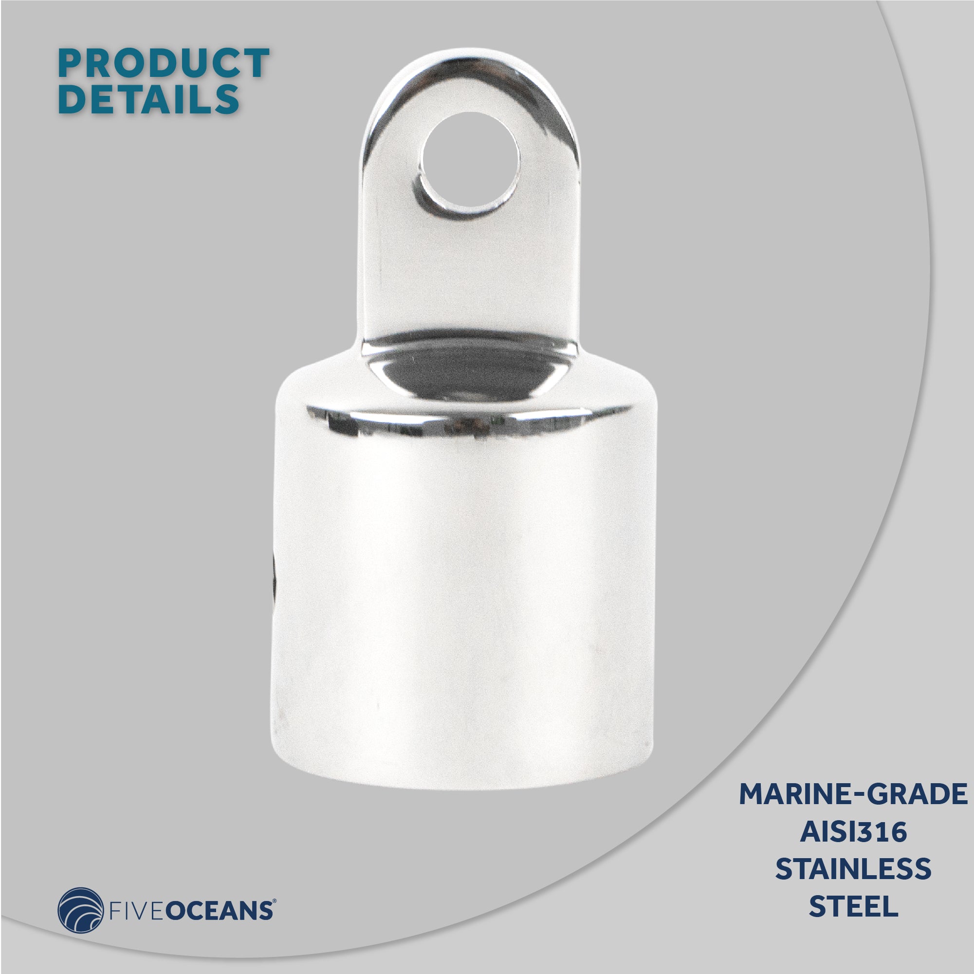 Bimini Top Hardware 1" External End Eye, AISI316 Stailess Steel - FO2961 - Five Oceans