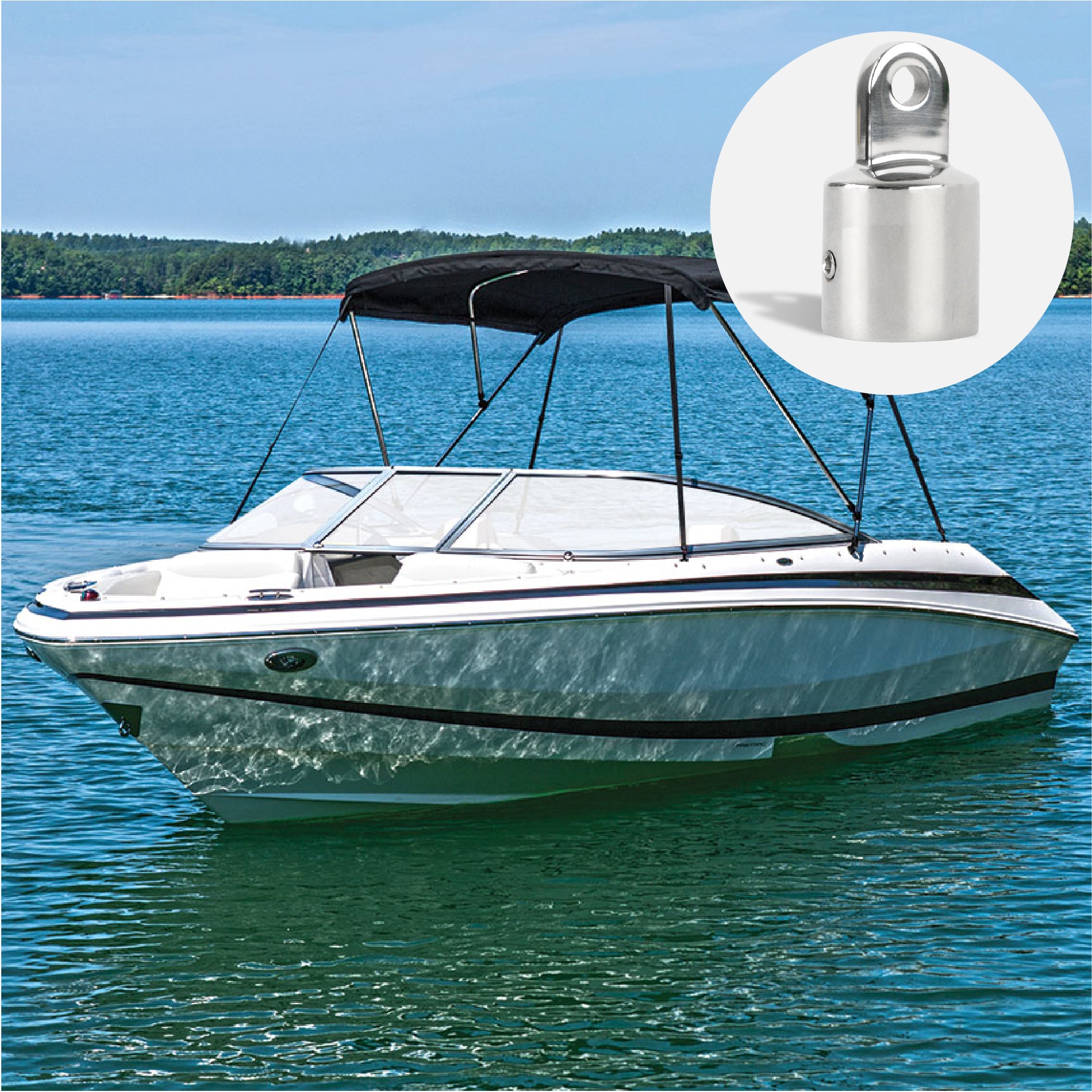 Bimini Top Hardware 1" External End Eye, AISI316 Stailess Steel - FO2961 - Five Oceans