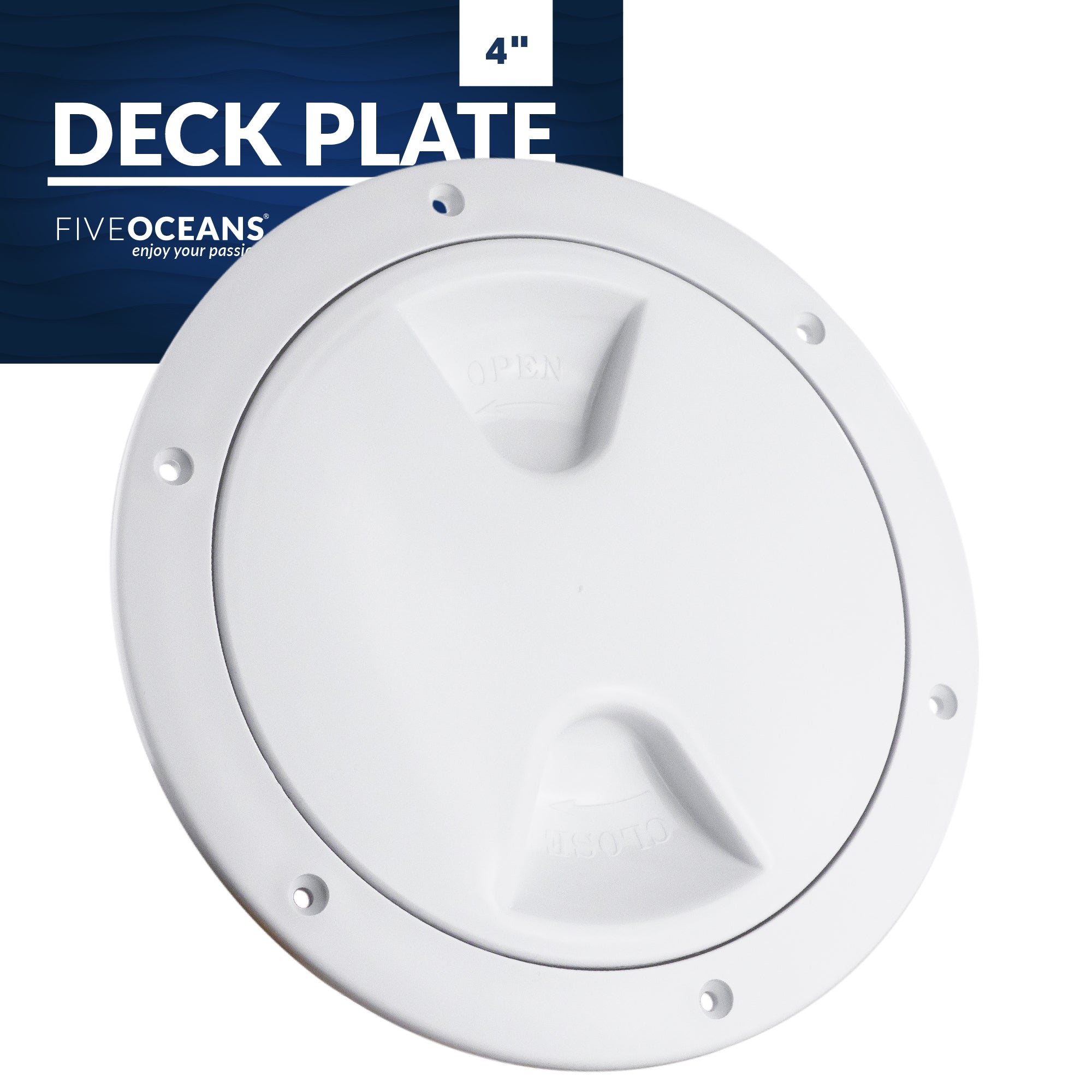 4" Deck Plate, Round, White - FO296