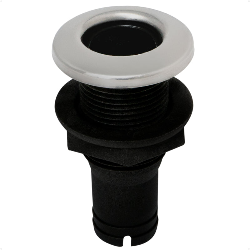3/4" Thru-Hull Fitting, Black Nylon & Stainless Steel Head – FO2995 - Five Oceans