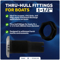 1-1/2" Thru-Hull Fitting, Black Nylon & Stainless Steel Head – FO2997 - Five Oceans
