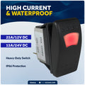 3-Pin (On)-Off Momentary LED Rocker Switch, SPST, 25A/12V DC - 15A/24V DC - FO3016 - Five Oceans