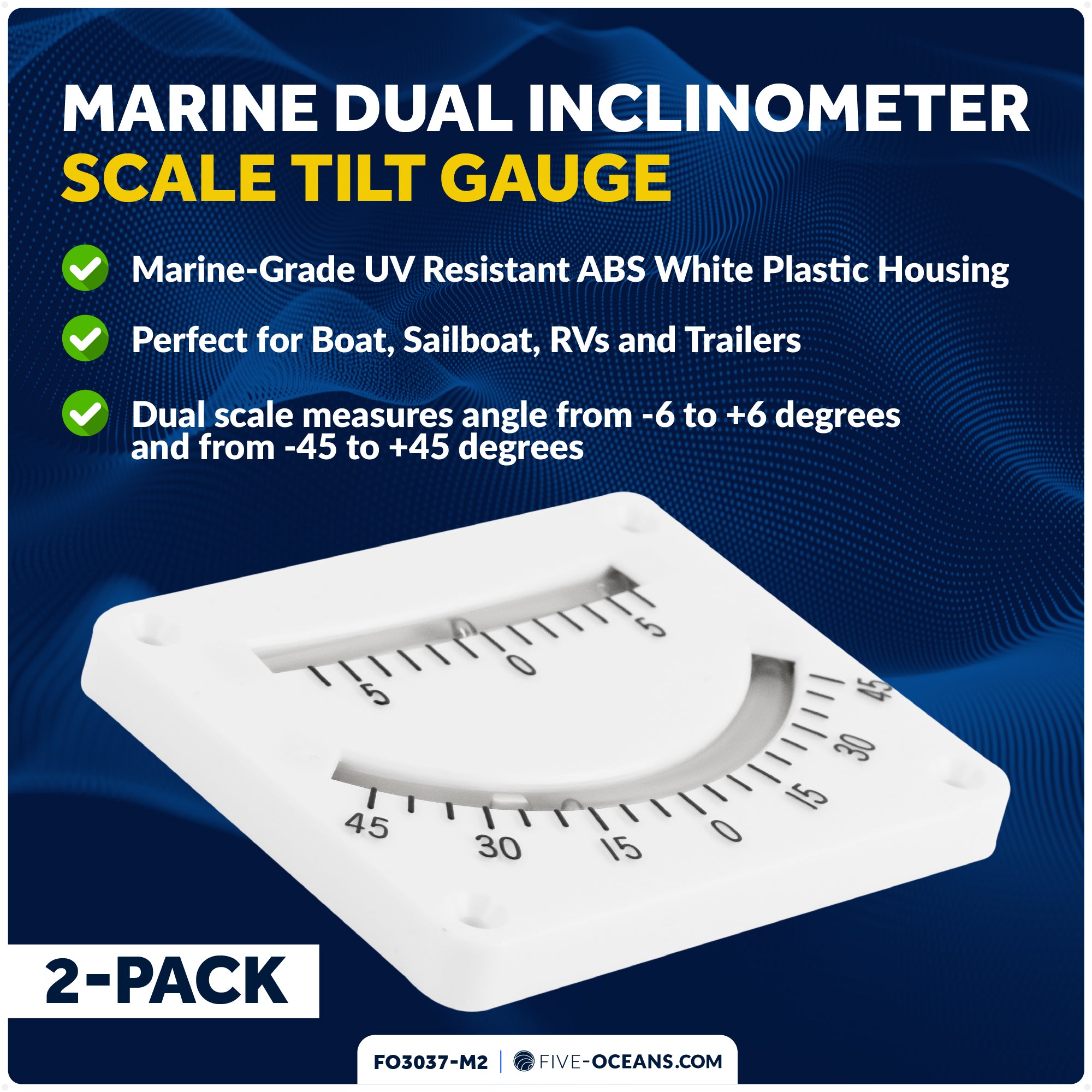 6 & 45 Degree Double Reading Clinometer, 2-Pack - FO3037-M2 - Five Oceans