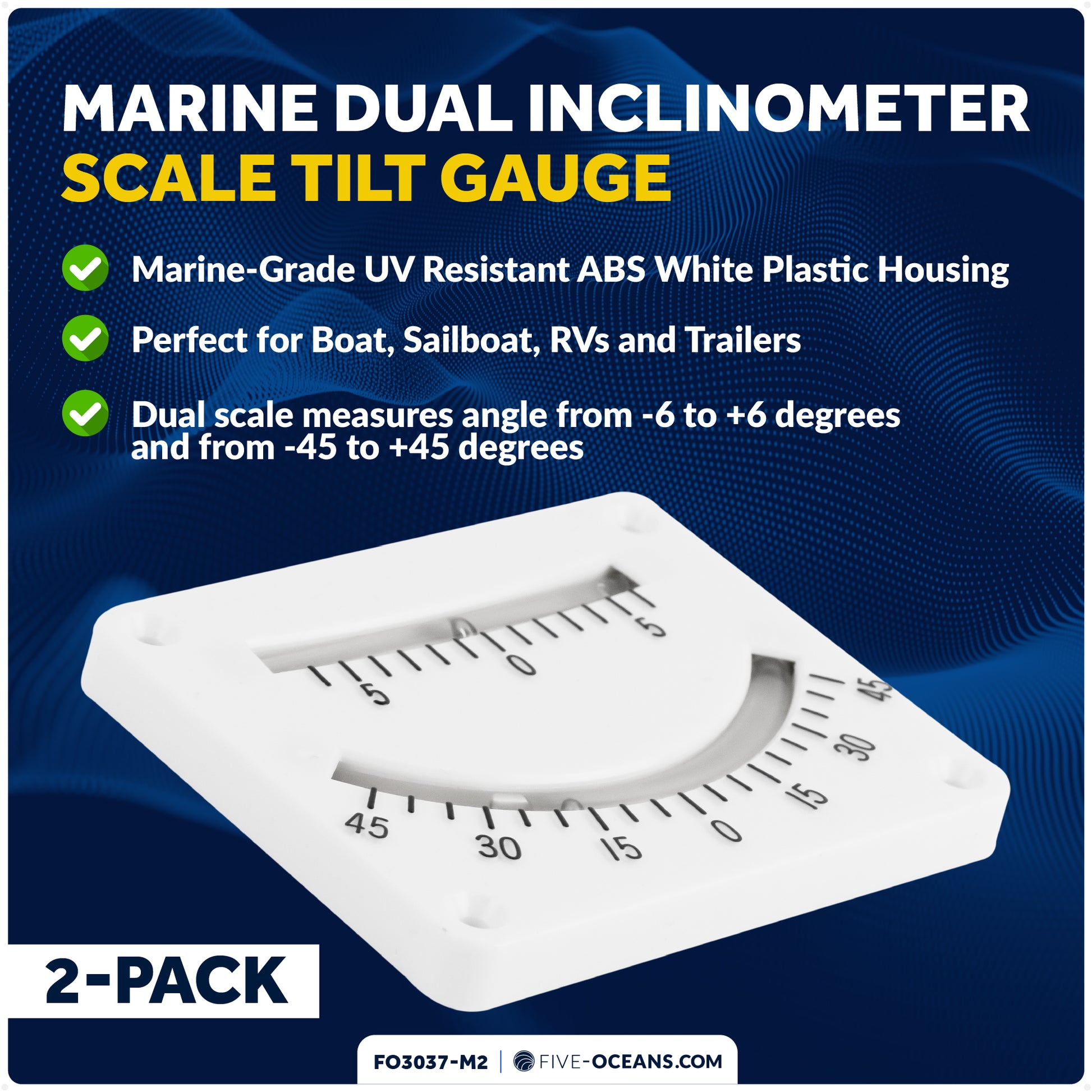 6 & 45 Degree Double Reading Clinometer, 2-Pack - FO3037-M2 - Five Oceans