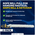 Rope Bell Pull for Hanging Nautical Ships Bell or Keychain, 2-Pack - FO3038-M2 - Five Oceans