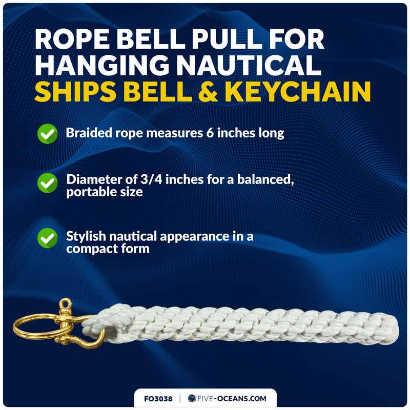Rope Bell Pull for Hanging Nautical Ships Bell or Keychain - FO3038 - Five Oceans