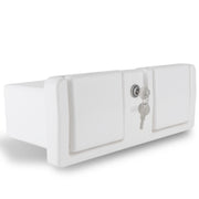 Boat Glove Box with Lock, Drink Cup Holders, White - FO3105 - Five Oceans