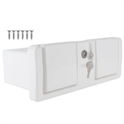 Glove Box with Drink Cup Holders, Lockable with 2 Keys, White - FO3105 - Five Oceans