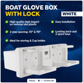 Glove Box with Drink Cup Holders, Lockable with 2 Keys, White - FO3105 - Five Oceans
